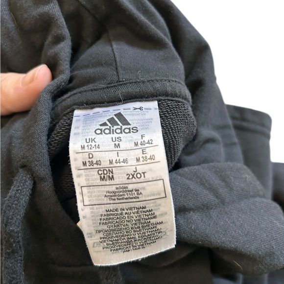 Adidas women’s Essentials 3- stripes French Terry Cropped hoodie black size M - Picture 8 of 11